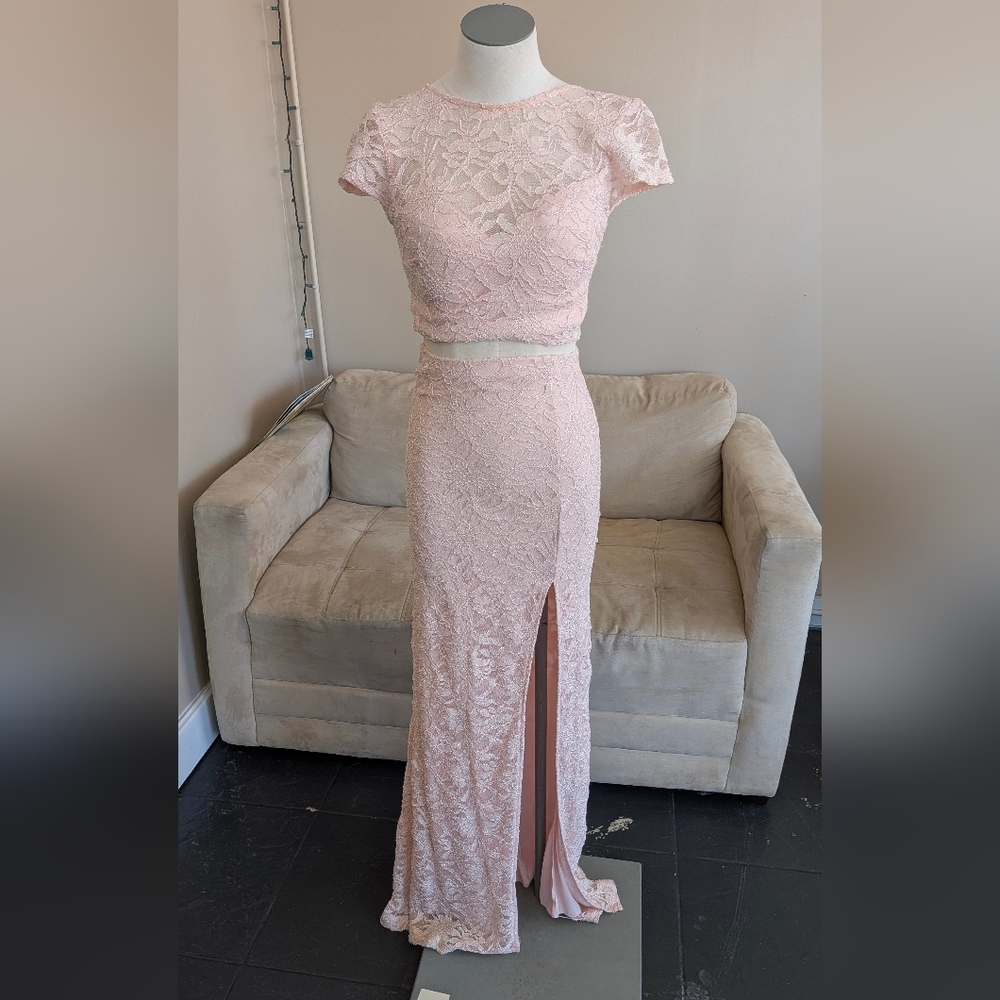 B Darlin Pink Lace Dress